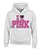 Shop4Ever® I Love PINK Hoodie Breast Cancer Awareness Sweatshirts