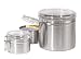Oggi 3 Piece Stainless Steel Canister Set with Airtight Acrylic Clamp Lids