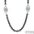 ZYDO! Made in Italy Majestic Neckalce with 1.97ctw Super Clean G/VVS Diamonds, Corals and Turquoises Made of 18K Gold
