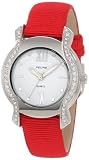 Pedre Women's 6400SX Silver-Tone/ Red Grosgrain Strap Watch