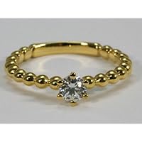 【ジュエリーエルフ】K18イエローゴールド 婚約指輪（エンゲージリング）ダイヤモンド0.20ct ブライダルリング