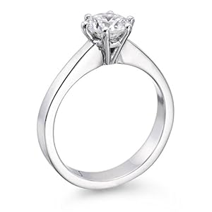 Diamond Engagement Ring in 18K Gold / White GIA Certified, Round, 0.90 Carat, G Color, VS1 Clarity