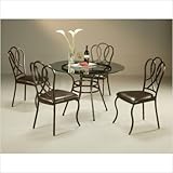 Westport 5 Piece Glass Top Dining Set