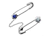 Zandra Rhodes 925 Silver Aquamarine & Sapphire Brooch