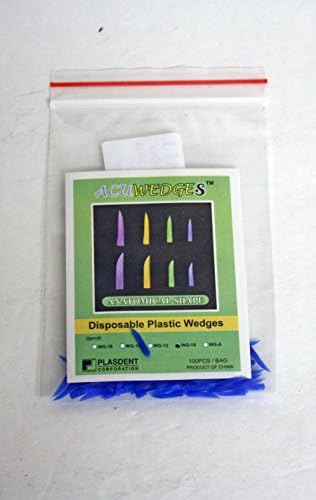 Plasdent WG-10 AcuWedge Disposable Plastic Wedge Blue 100/pk