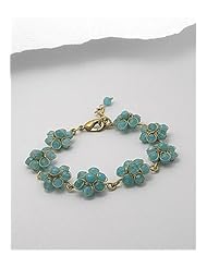 Semi GemStone Beads Bracelet In Brass