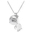 Licensed White Playboy Rhinestone Eye Bunny Necklace