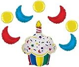 Cupcake birthday balloon kit ~ 8 balloons