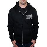 LUCKY 13 Ye Old Death or Glory Skull Zip Front Hoodie Mens Sweatshirt