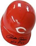 Pete Rose signed Cincinnati Reds Mini Batting Helmet Hit King- Mounted Hologram
