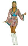 60s 70s GoGo Swirl Fancy Dress Costume Size UK 10-14