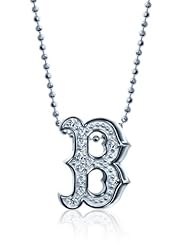 Alex Woo "Little MLB" 14k White Gold with Diamonds Pendant Necklace, 16"