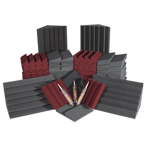 Auralex ROOMADCHA/BUR Alpha-DST Roominator Kit:32- DST112 Panels- Charcoal; 32- DST114 Panel- Burgundy; 4-LENRD Bass Trap-Charcoal; 2 TTPRO