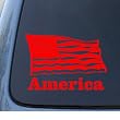 AMERICAN FLAG - Patriotic - Car, Truck, Notebook, Vinyl Decal Sticker #1202 | Vinyl Color: Red