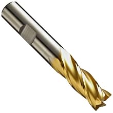 Niagara Cutter S404 High-Speed Steel End Mill, General Purpose, TiN Coated, Multi-flute, Square End