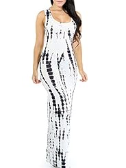 Cocktail Floor Length Tie Dye Print Polyester/Spandex Cutout Summer Sleeveless Club Dress/Party Dress/Maxi Dress 