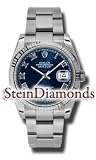 Stein Diamonds Rolex Men's Datejust Blue Roman Dial on Oyster Band