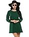 ACEVOG Women Casual Long Sleeve Solid Loose Cocktail Party A-Line Dress