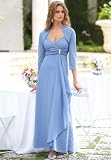 Drape-Front Dress With Shrug