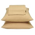 450-Thread-Count Damask Stripe Sheet Set - Gold (Twin)