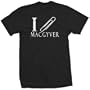 I PAPER CLIP MACGYVER tv show retro funny hero BW SHIRT