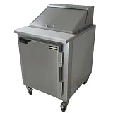 Cooltech Refrigeration 27-inch 1 Door Refrigerated Sandwich Salad Prep Table 27" CMPH-27BMB