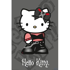HUGE LAMINATED / ENCAPSULATED Cartoon Tv Cute Hello Kitty Punk POSTER measures 36 x 24 inches (91.5 x 61cm)