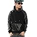 Zero Men's Hipster Hip Hop Faux Leather Rock & Roll Hoodies