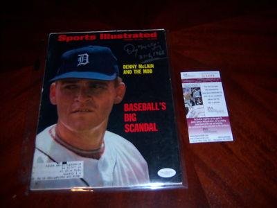 Denny Mclain Detroit Tigers Jsacoa Signed Sports Illustrated - Autographed MLB Magazines
