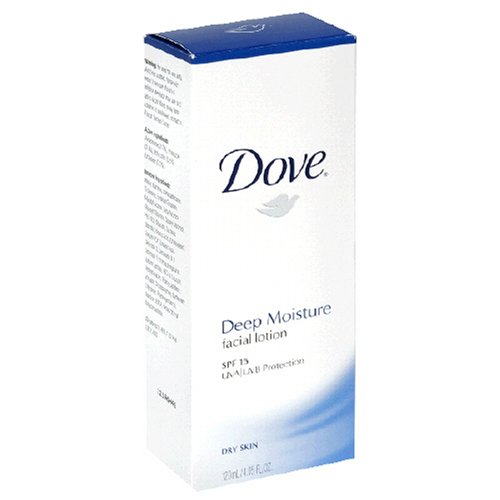 Dove Deep Moisture Facial Lotion, SPF 15, Dry Skin, 4.05-Fluid Ounce (Pack of 3)