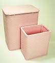 Wicker Hamper and Wastebasket Set - Crystal Pink Crystal Pink Sizes Vary