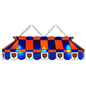 Imperial Chicago Bears Licensed 40-Inch Rectangular Stained Glass Billiard Table Light