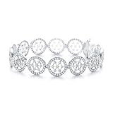 Bling Jewelry Designer Inspired Sterling Silver Diamond CZ Pave Voile Circle Bracelet
