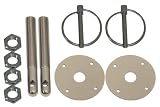 CHEVY/FORD/MOPAR ALUMINUM HOOD PIN KIT FLIP-OVER STYLE - SILVER