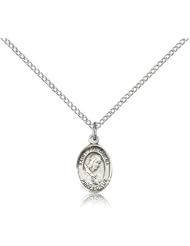 Free Engraving Included Medal- Sterling Silver St. Saint Philomena Pendant 1/2 x 1/4" 9077SS--w/18" Chain & Box Patron Saint of Children