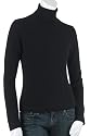 Cinzia Clara Women's Cashmere Turtleneck Sweater,Black,Large