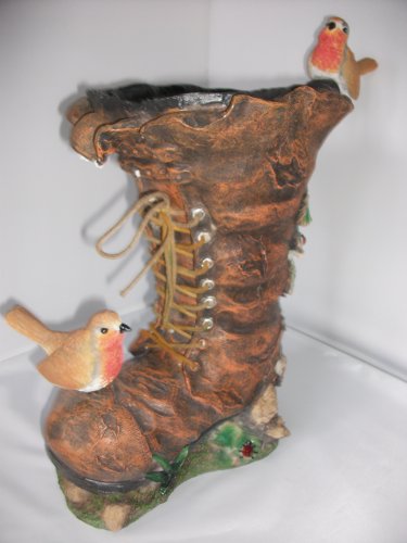 Welly Boot Robin Bird Bath