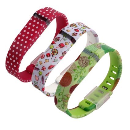 bayite Replacement Wrist Band for Fitbit Flex with Secure Fasteners Sleeve and Metal Clasps Small Pack of 3