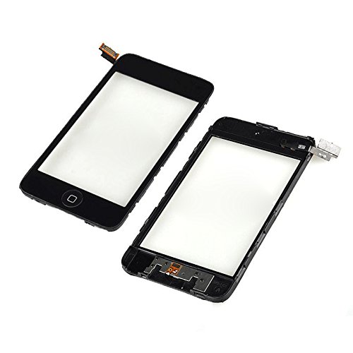 Flylinktech® Black IPod Touch 2nd Gen Front Glass Digitizer Screen & Frame & Home Button Assembly + Tools
