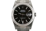 Rolex Mens Stainless Steel Datejust Black Dial Jubilee Band