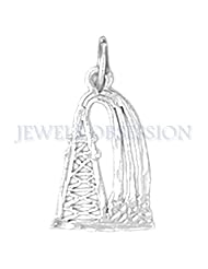 14K White Gold Oil Well, Oil Rig Pendant