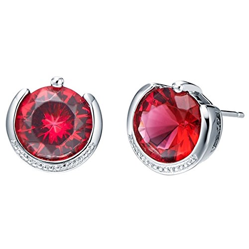 Salinla Jewelry Round Simulated Gemstone Jewelry Double Earrings Women 925 Sterling Silver Stud Earring Brincos Grandes R161 prom earrings