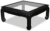 IMAGE OF Rosewood Ming Style Square Coffee Table W/Glass