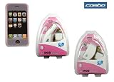 3 Piece Value Combo Deal: Light Pink Color Silicone Skin Case Cover + Car Charger + Travel Charger For Apple iPhone. By HarryOnline