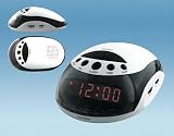 J425 Black & White AM/FM Radio Alarm Clock