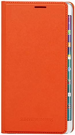 Solozen Slim View Flip Battery Cover Case [Orange] w/ Card Pocket for Samsung Galaxy Note Edge N915