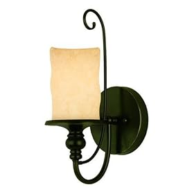 Westinghouse 69007 Hearthstone One-Light Wall Fixture, Burnished Bronze Patina Finish with... by Westinghouse