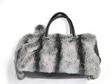 Sheared Rabbit or REX Rabbit Chinchilla Print Doctor Bag USA Made