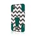 ZTE Boost Max Case (N9520), MPERO IMPACT X Series Dual Layered Tough Durable Shock Absorbing Silicone Polycarbonate Hybrid Kickstand Case for Boost Max [Perfect Fit & Precise Port Cut Outs] - Teal Chevron