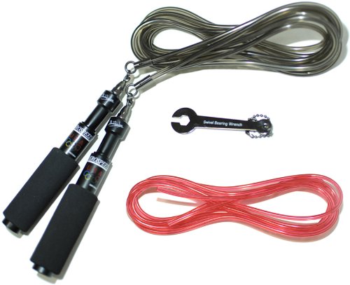 Buddy Lee Black Aero Speed Jump Rope with Extra Cord (4 colors available)